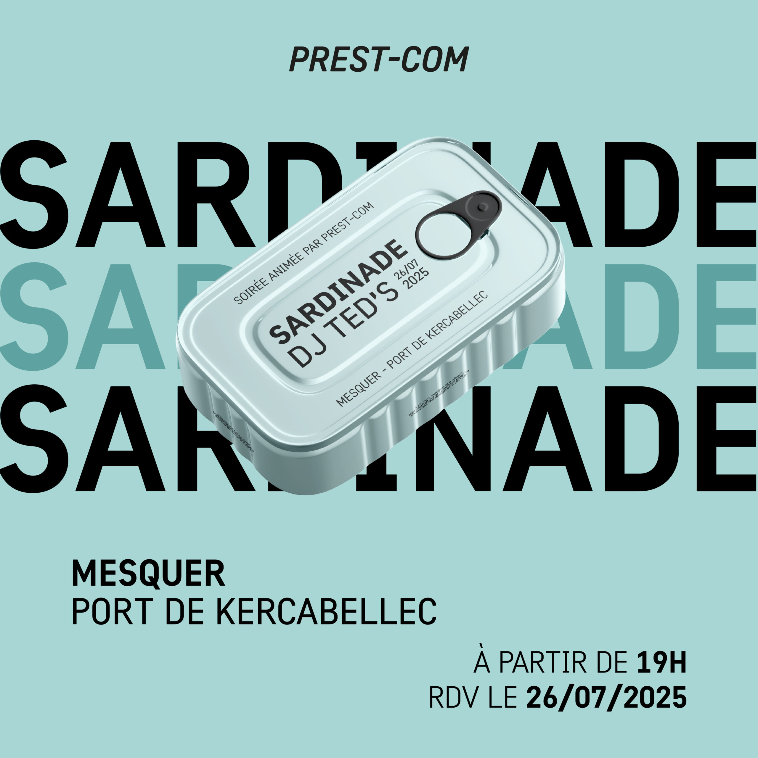 Boîte de sardine floquée au nom de prestcom DJ Ted's